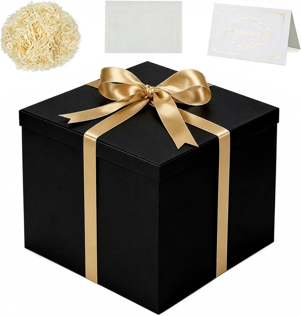 geschenkdoos met deksel - zwart - stevige constructie - perfect voor cadeaus - ShopVlot