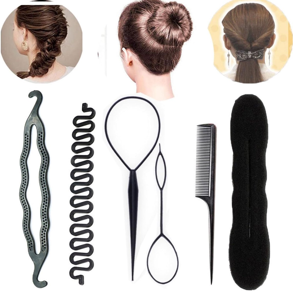 Hair Styling Kit - 6-delige Haarstyling Set - Duurzaam materiaal - Perfect voor creatieve haarstijlen - ShopVlot