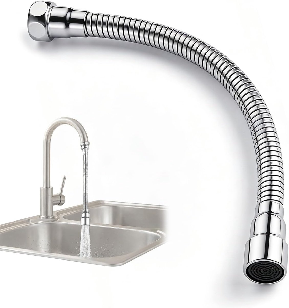 Keukenkraanverlenging 360° - Flexibel met handdouche - Eenvoudige installatie - Waterbesparend - ShopVlot