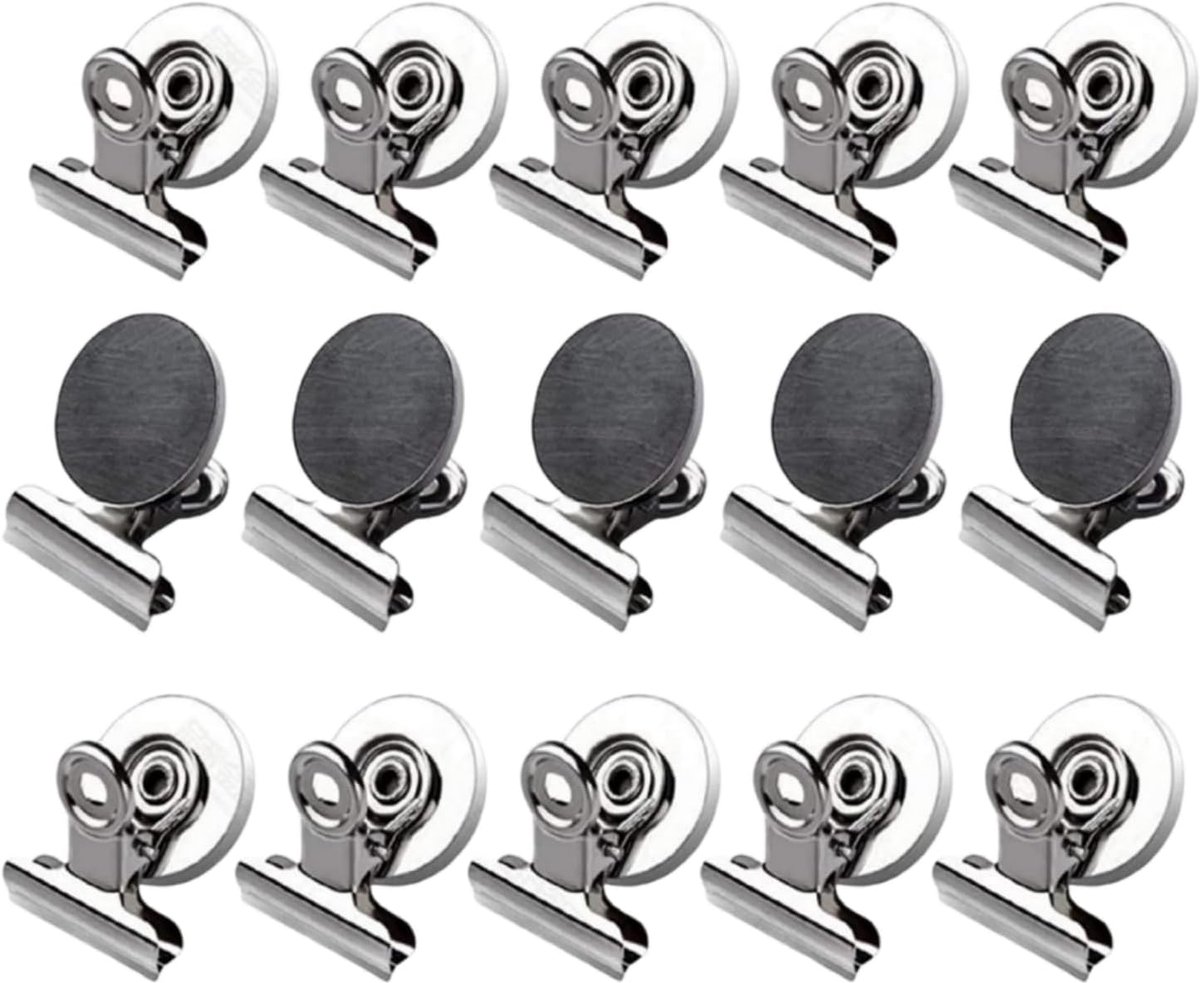 Magnetische metalen clips 31mm - sterke magneten - duurzame stalen constructie - ideaal voor school en kantoor - ShopVlot