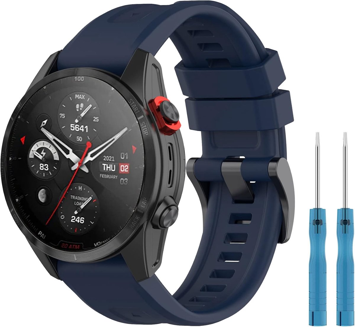 Horlogeband 22mm - Silicone sportband - Hypoallergeen en waterdicht - Ideaal voor Amazfit Falcon - ShopVlot