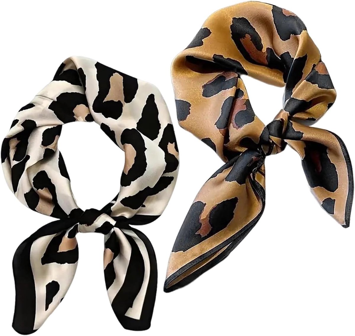 Vierkante sjaal 70x70 cm - leopard patroon - mode-accessoire - veelzijdig te gebruiken - ShopVlot