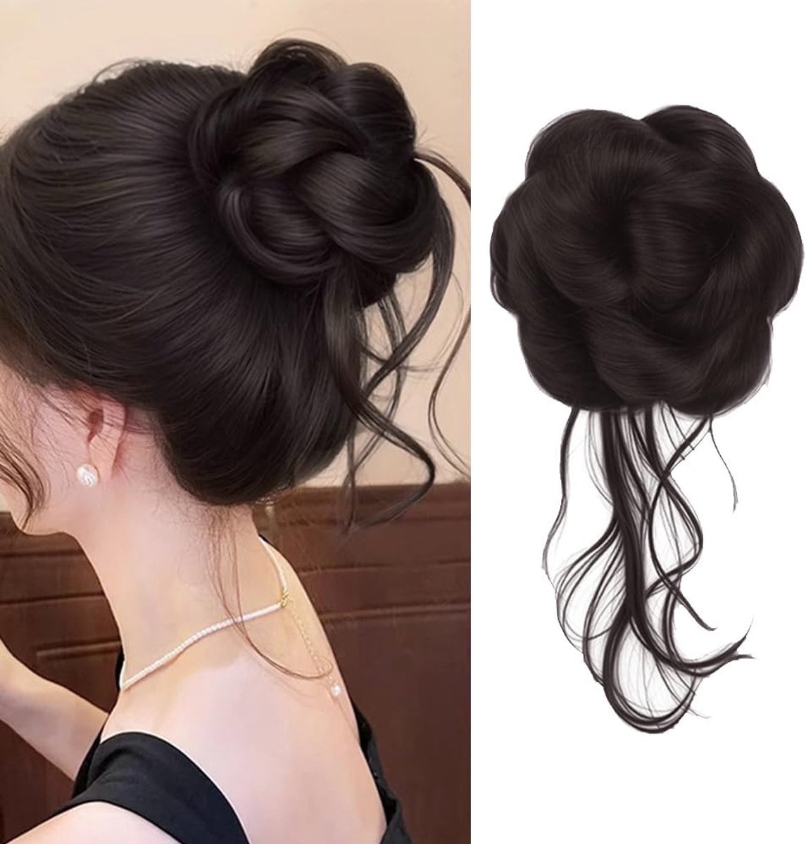 Paardenstaart-haarverlenging met clip - natuurlijke haarclip - volumineuze golven - voor een verzorgde look - ShopVlot