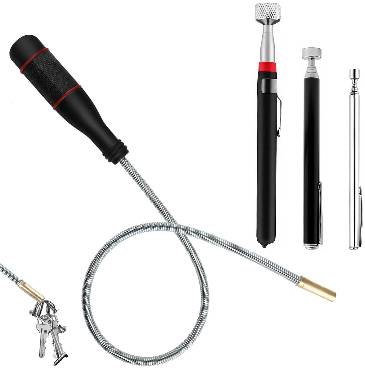 Telescopische magnetische staaf 1,5lb - uitrekbaar - flexibel - ideaal voor het oppakken van metalen onderdelen - ShopVlot