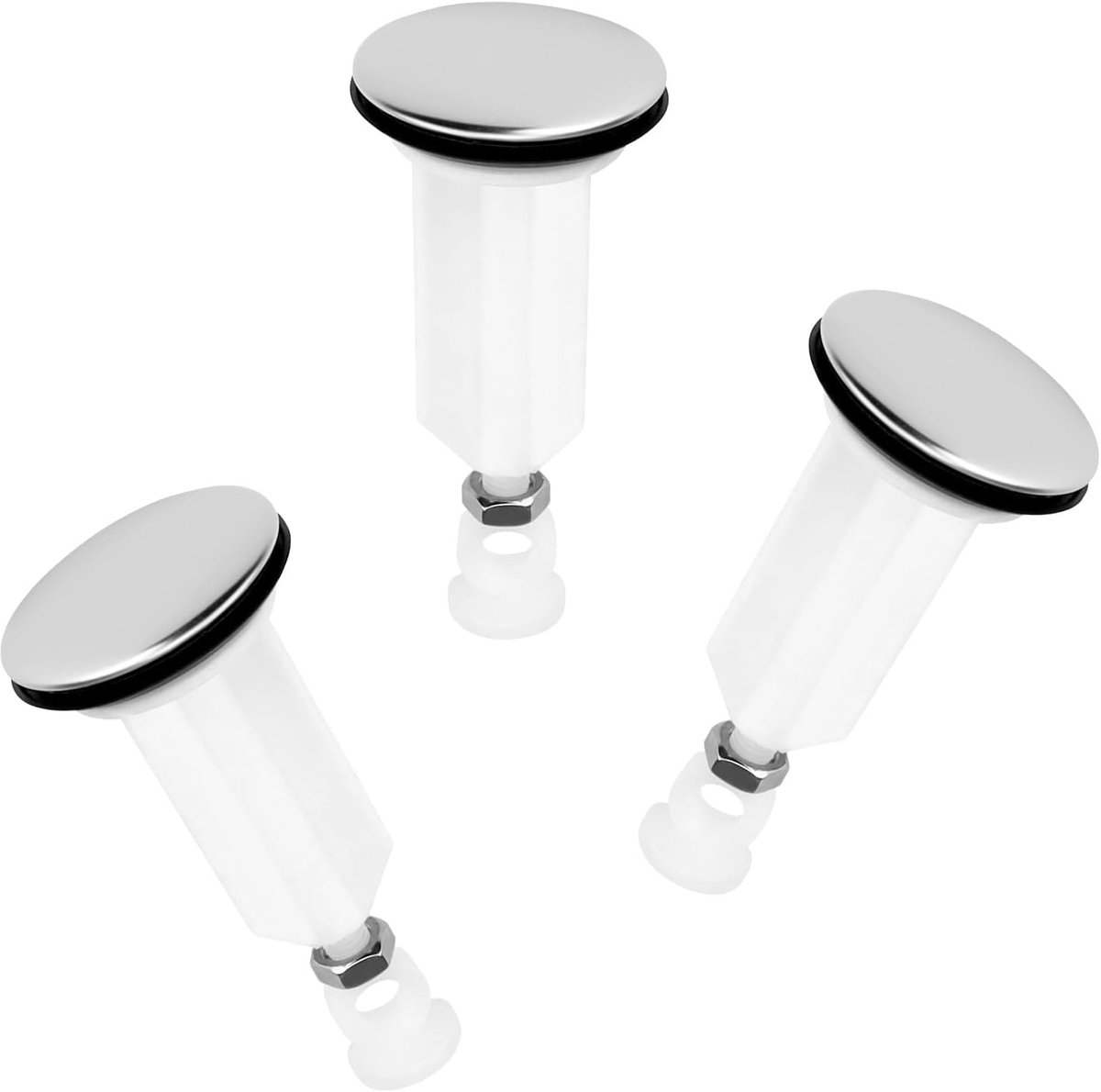 Afvoerstop - 3 Stuks - Hoogwaardige Messing en PVC - Sterke Dichting - Geschikt voor de meeste Wasbakken - ShopVlot
