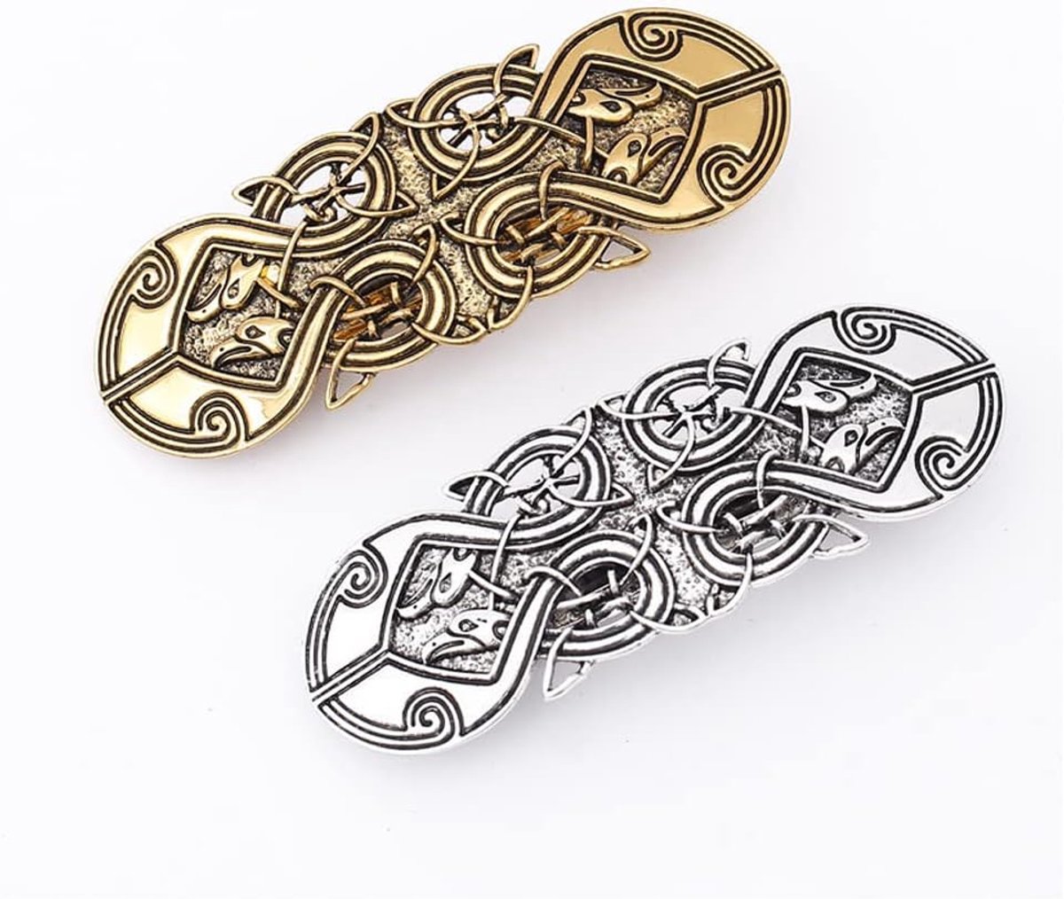 Haarspeld Celtic Barret - Goud en Zilver - Vintage Metalen Haaraccessoires - Voor Elke Styling - ShopVlot