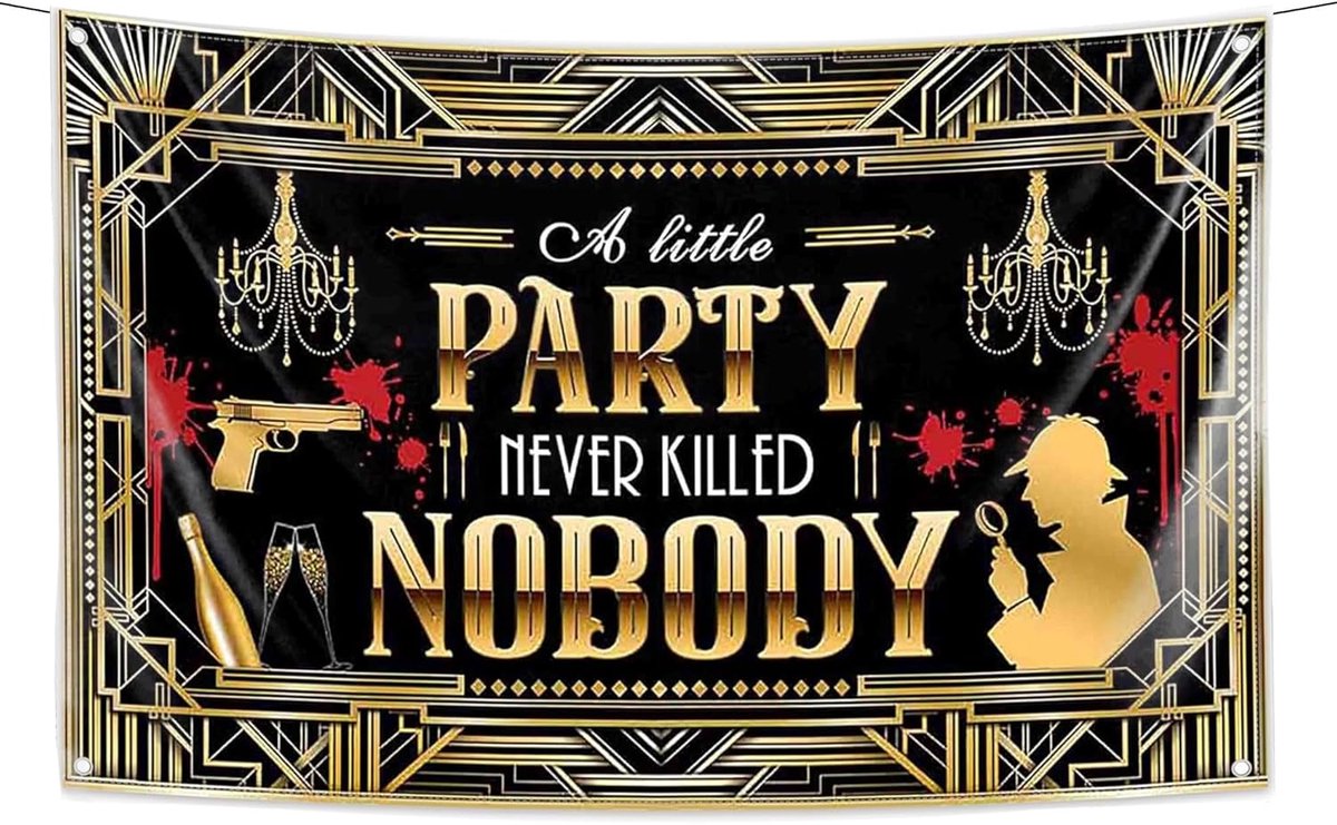 Detective Party Banners Detective Birthday Party Decoration Mystery Sign - ShopVlot