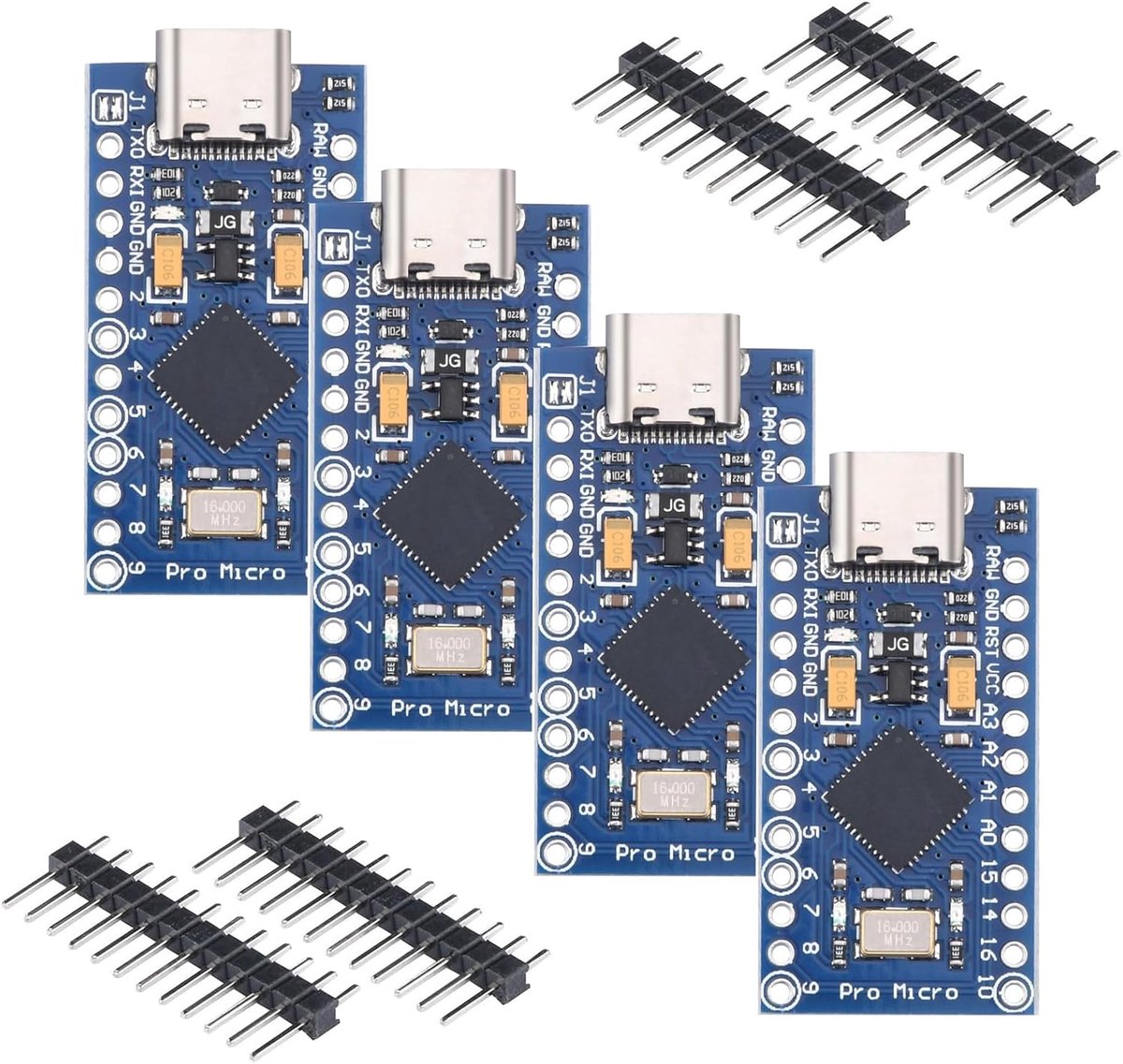 4pcs Pro Micro 32U4 Module Type C Development Board 5V 16MHz Microcontroller - ShopVlot