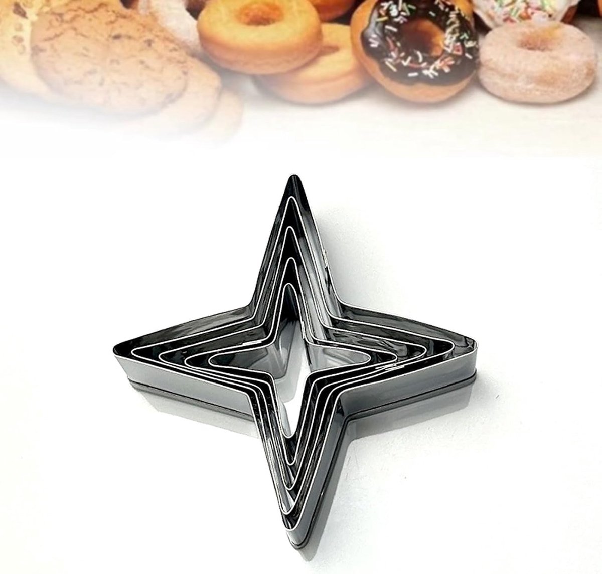Cookie Moulds A set of 5 pentagonal stars, star shaped baking mould,stainless steel cookie molds, star shaped cookie - ShopVlot