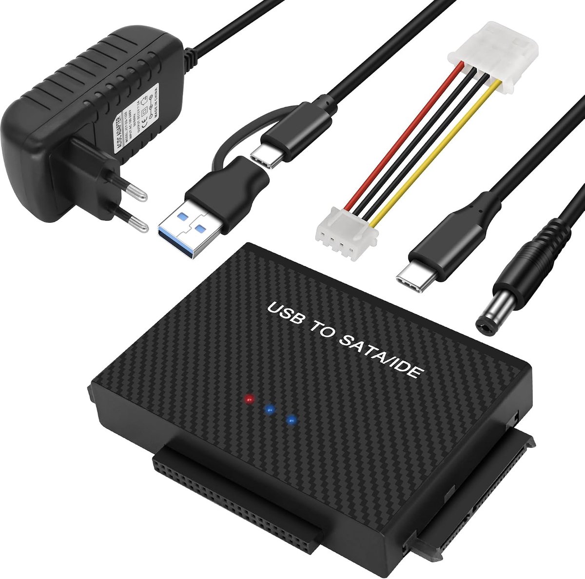 MEIRIYFA USB 3.0 to SATA/IDE Converter Adapter, IDE Sata to USB Type C External Hard Drive Adapter Data Transfer - ShopVlot