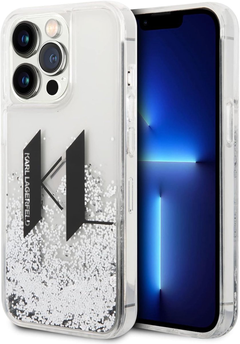 CG MOBILE Karl Lagerfeld Big KL Liquid Silicone Case with Glitter Ultra Thin Non-Slip Shock-Absorption - ShopVlot