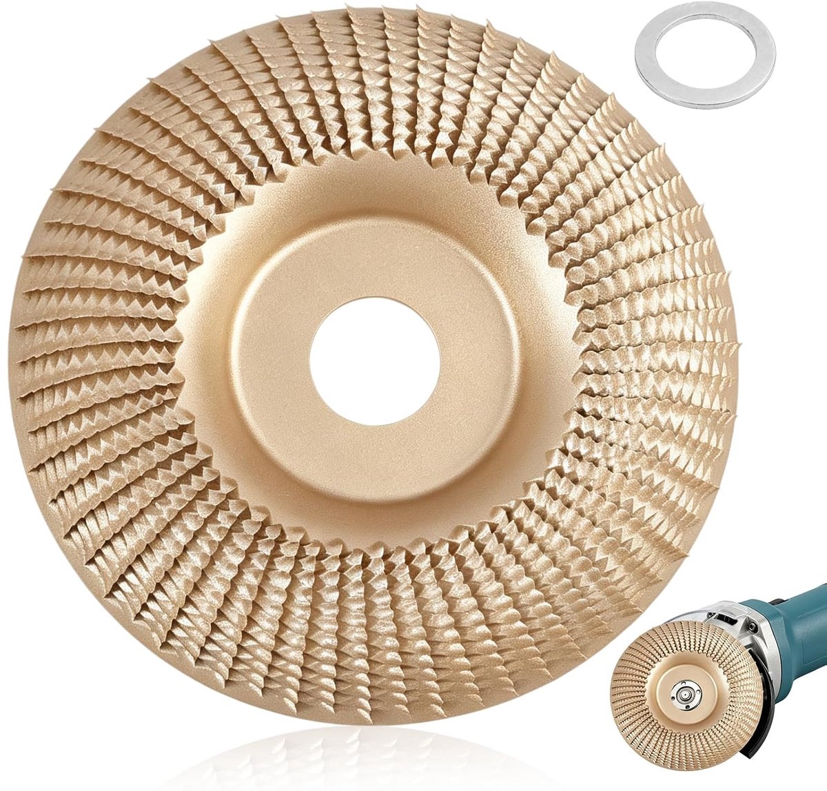 125mm Arc-Shaped Tungsten Carbide Grinding Wheel with 22mm Bore, Grinding Wheel for Wood, Cutting and Forming with - ShopVlot
