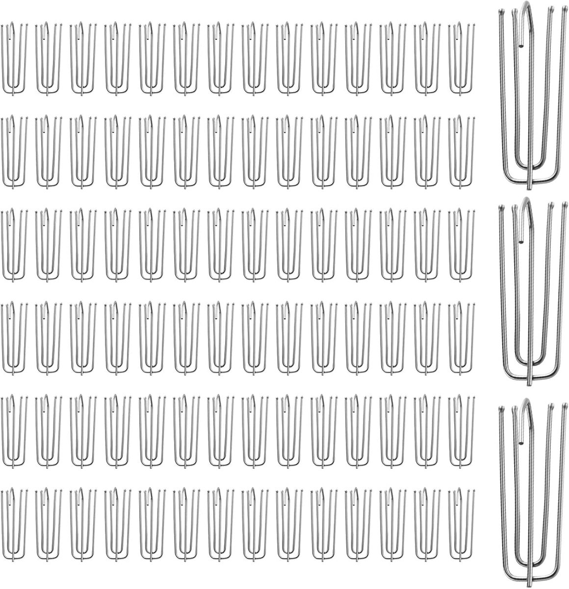 75 Stuks Gordijnhaken van Metaal,7cm Duurzaam en Roestvrij (Zilver) - ShopVlot