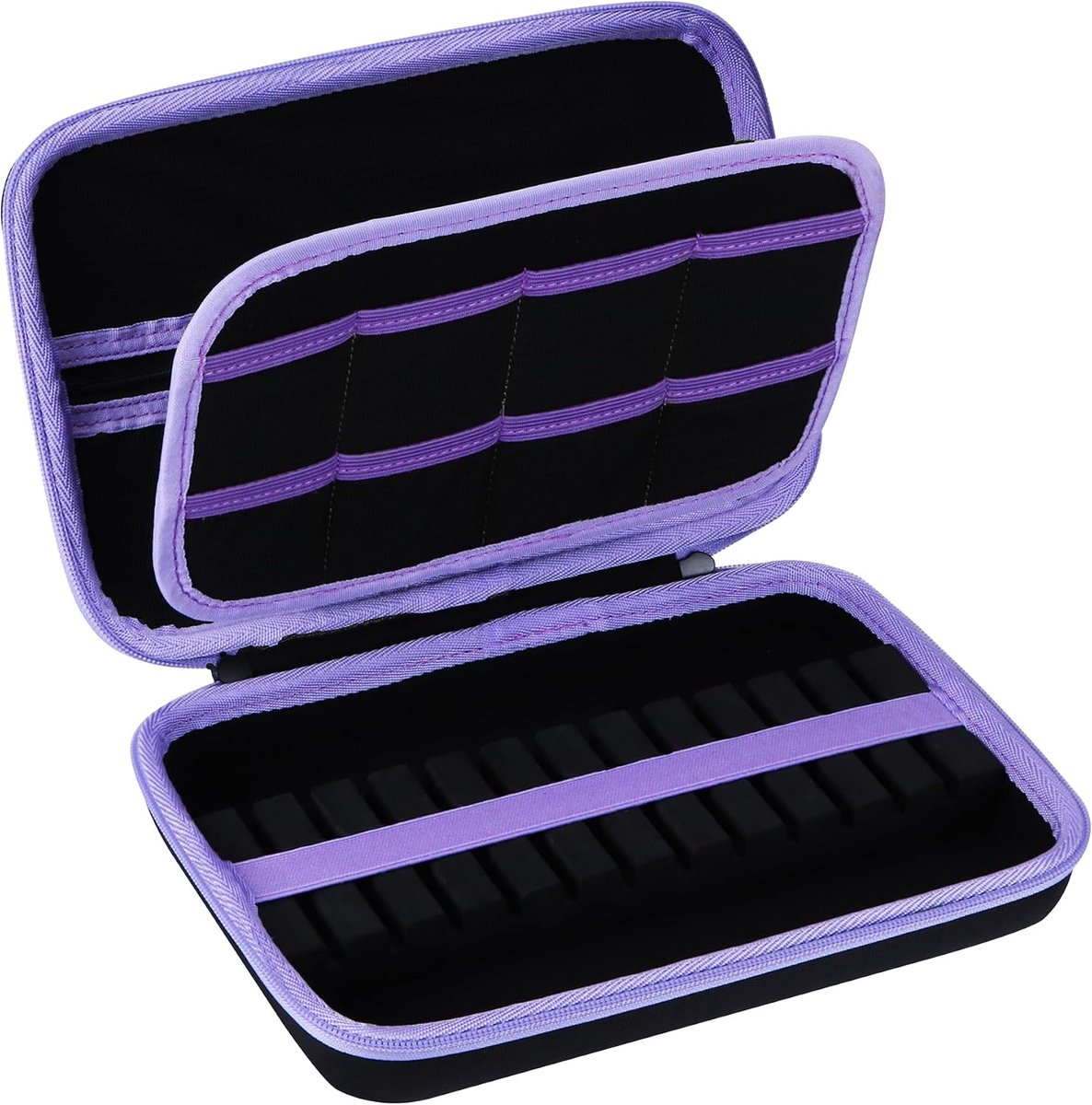 Hard Protective Case Compatible with 12 Steel Darts, black + purple - ShopVlot
