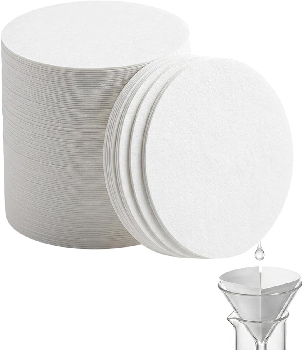 Kwalitatieve filterpapierschijven, 100 ronde vellen, 11 cm, gemiddelde doorstroomsnelheid, ideaal voor laboratorium - ShopVlot