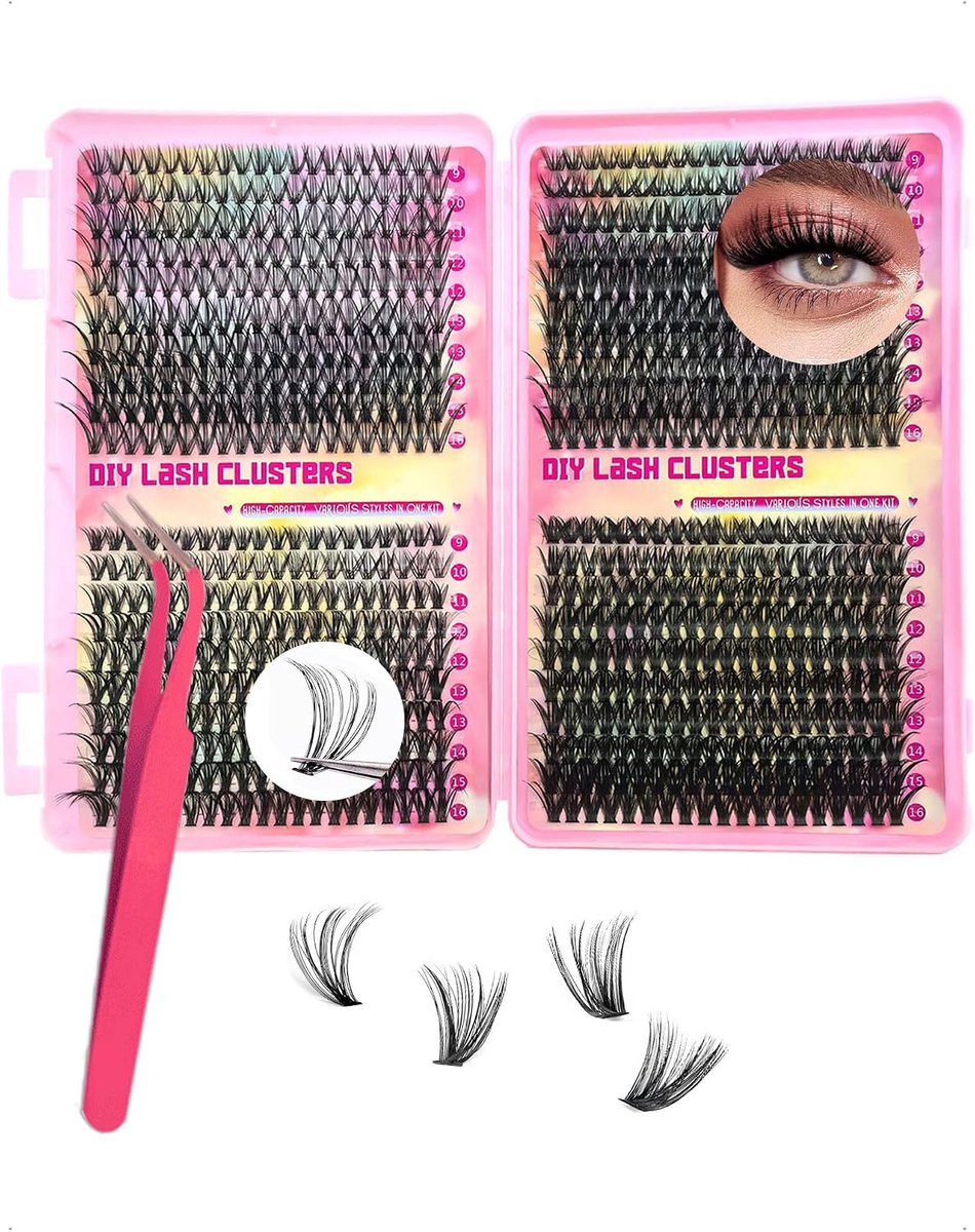 800pcs Individual False Eyelashes, Eyelash Extension Set 30/40/50/60D, Professional Eyelash Extension 9-16MM, D Curl - ShopVlot