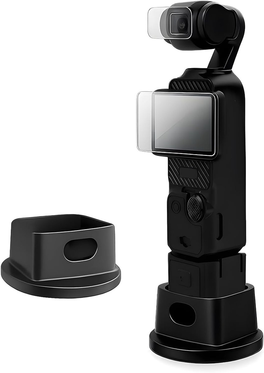 Set van 3 accessoires, compatibel met DJI Osmo Pocket – lensbescherming + lcd-displaybeschermfolie + basis Custom - ShopVlot