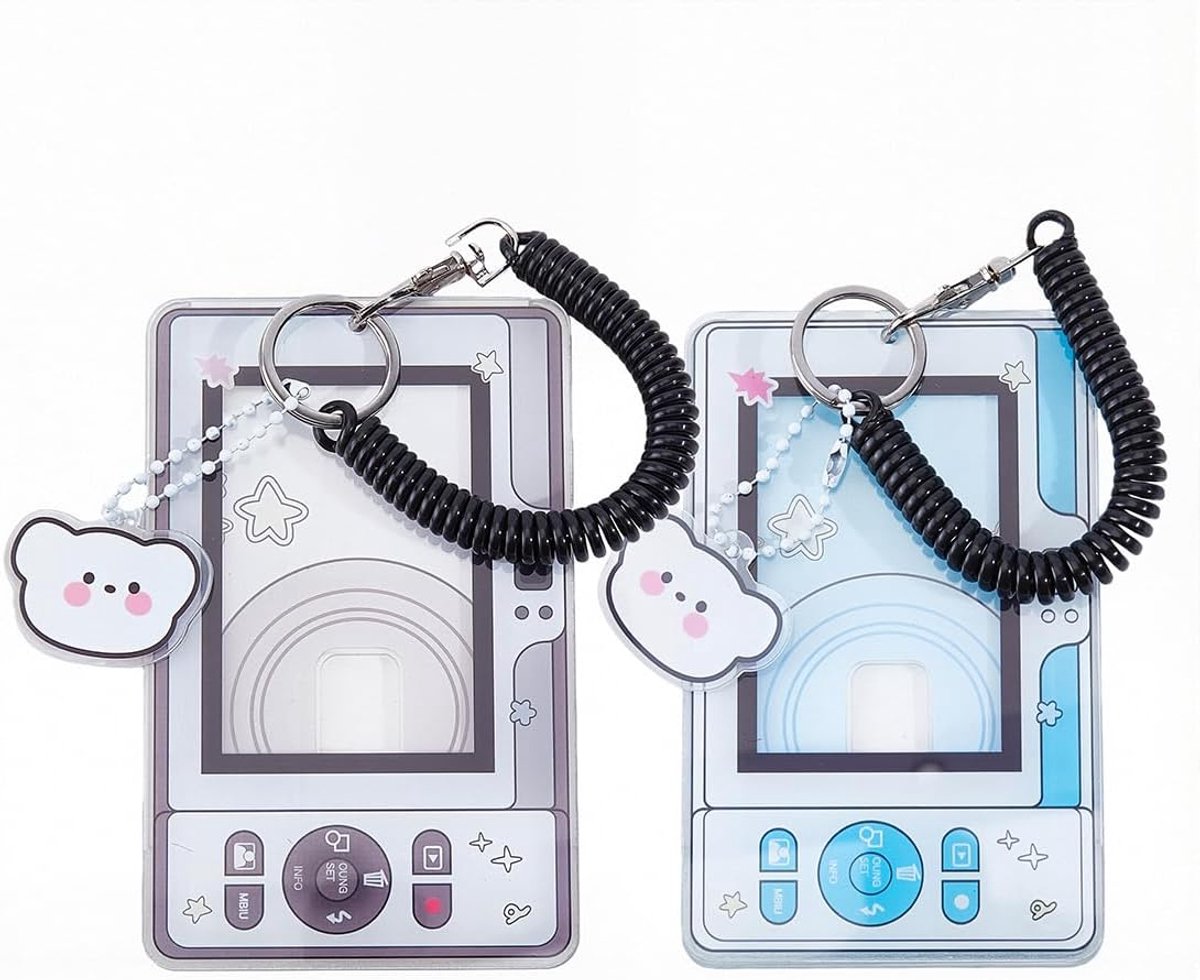 K-Pop Acrylic Photo Cards with Keychain and Kawaii Wrist Reel, Photo Card Holder and Photo, Cartoon Key Chain ID Card - ShopVlot