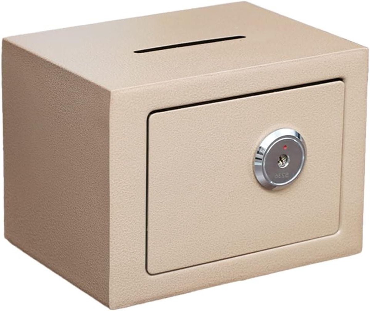 Spaarpot Kluis - Geldkist Spaarvarken - Geld Besparen - Stevige Stalen Constructie - 17x17x23 CM - Zilver
