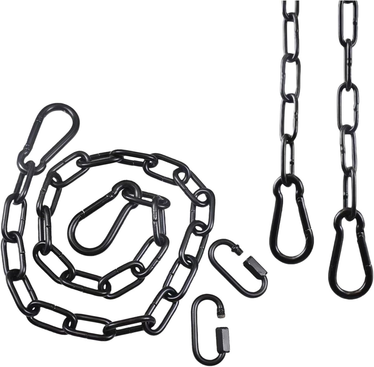 2 stuks roestvrijstalen ketting, 2,5 mm, 50 cm, metalen ketting met karabijnhaak voor het ophangen van lampen - ShopVlot