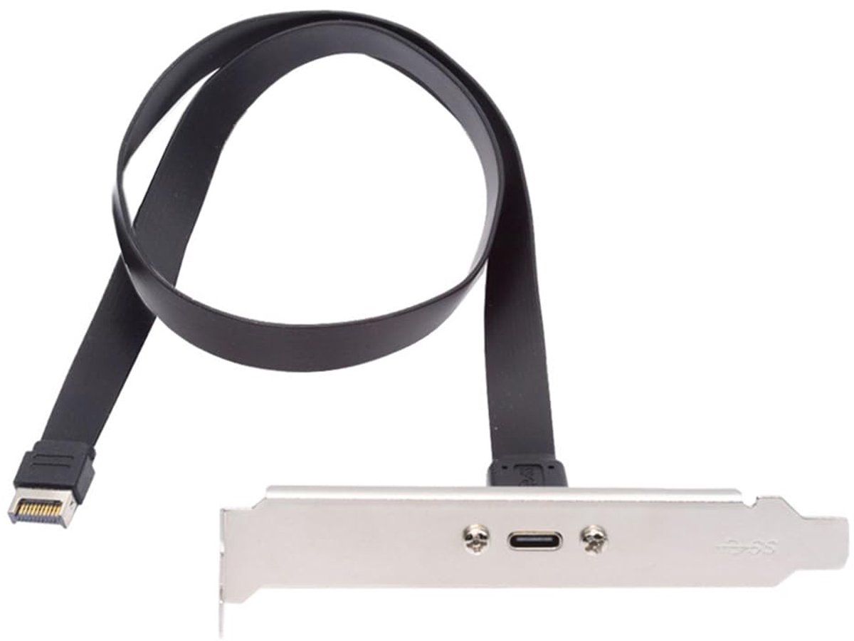 cablecc 20Gbps USB 3.2 20Pin Front Panel Header Type-E IDC to USB-C Type-C Female Extension Cable with Panel Mount - ShopVlot