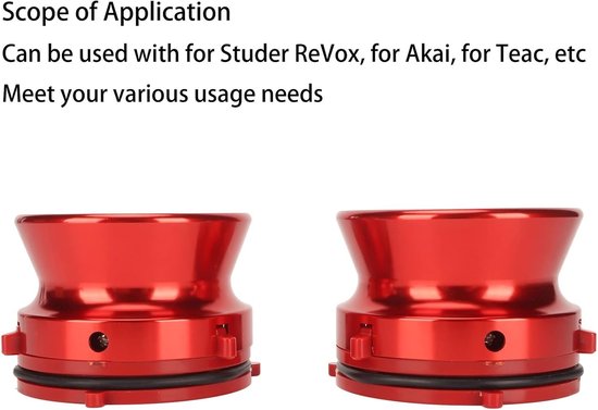 Adapterset voor 10 Inch Reel to Reel Tape Recorders, Compatibel met Studer, Akai en Teac, Rood — afbeelding 5