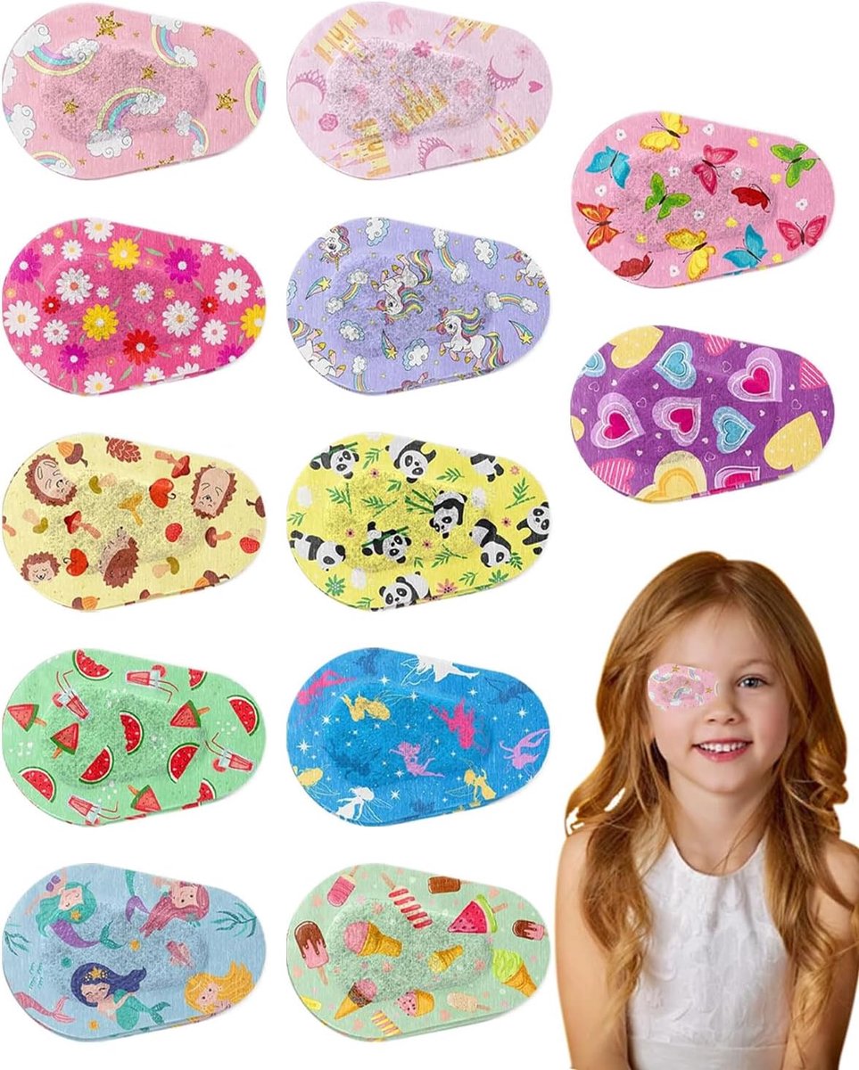 Zelfklevende Oogpatches 12 Stuks - Ademend - Schattige Cartoons - Ideaal voor Ontspanning - ShopVlot