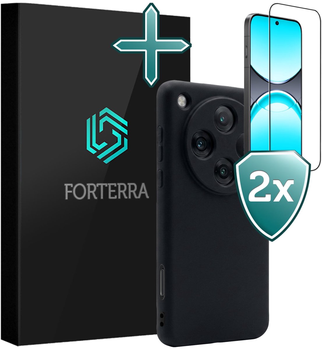 Hoesje Met 2x Screenprotector - Geschikt voor OPPO Find X8 Pro - Sterk & Shockproof - Telefoon Hoes - Back Cover - Siliconen Case - Zwart