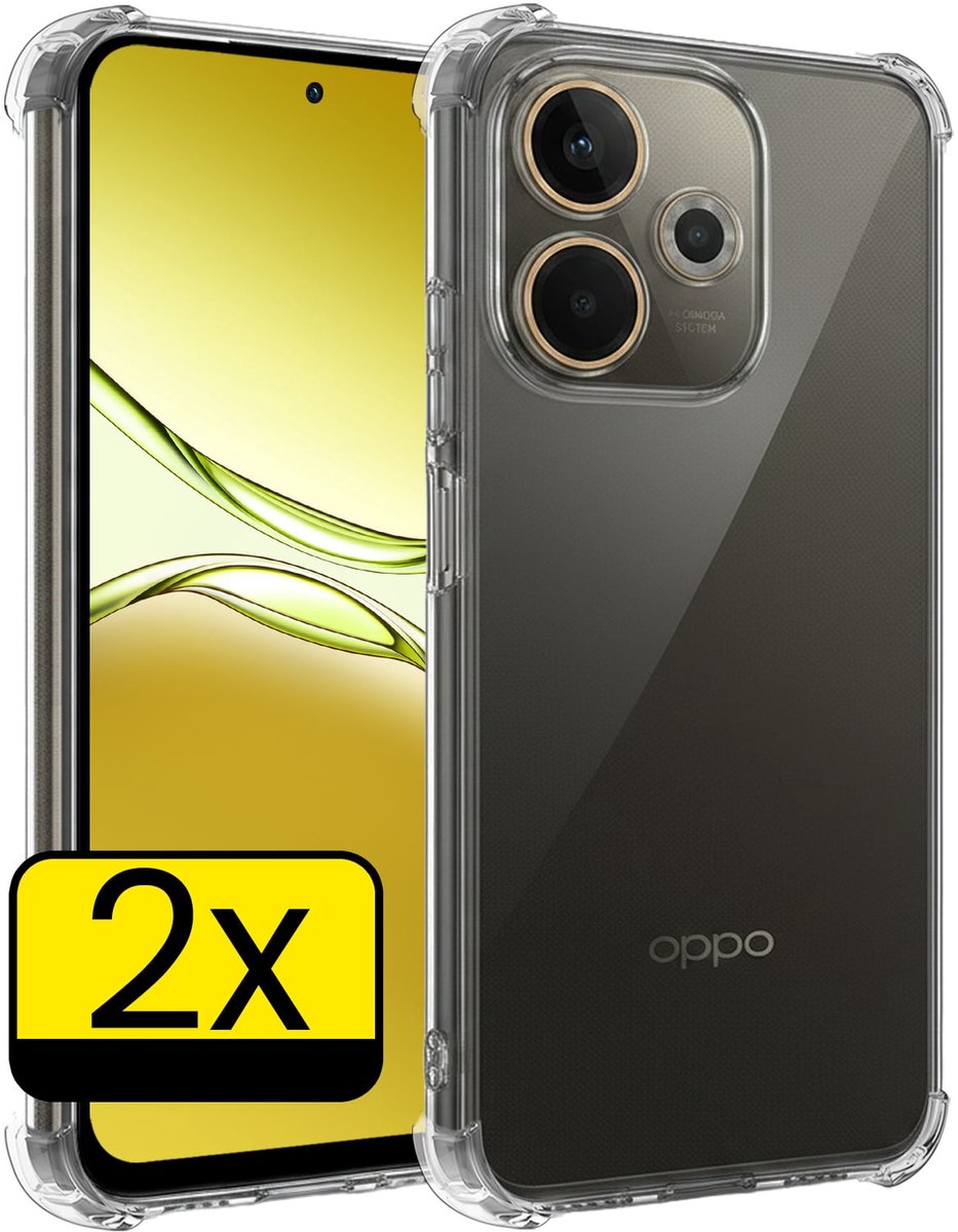 Hoesje - 2 Stuks - Geschikt voor OPPO A5 Pro - Sterk & Shockproof - Siliconen Case - Back Cover - Telefoon Hoes Shock Proof - Telefoonhoesjes - Transparant