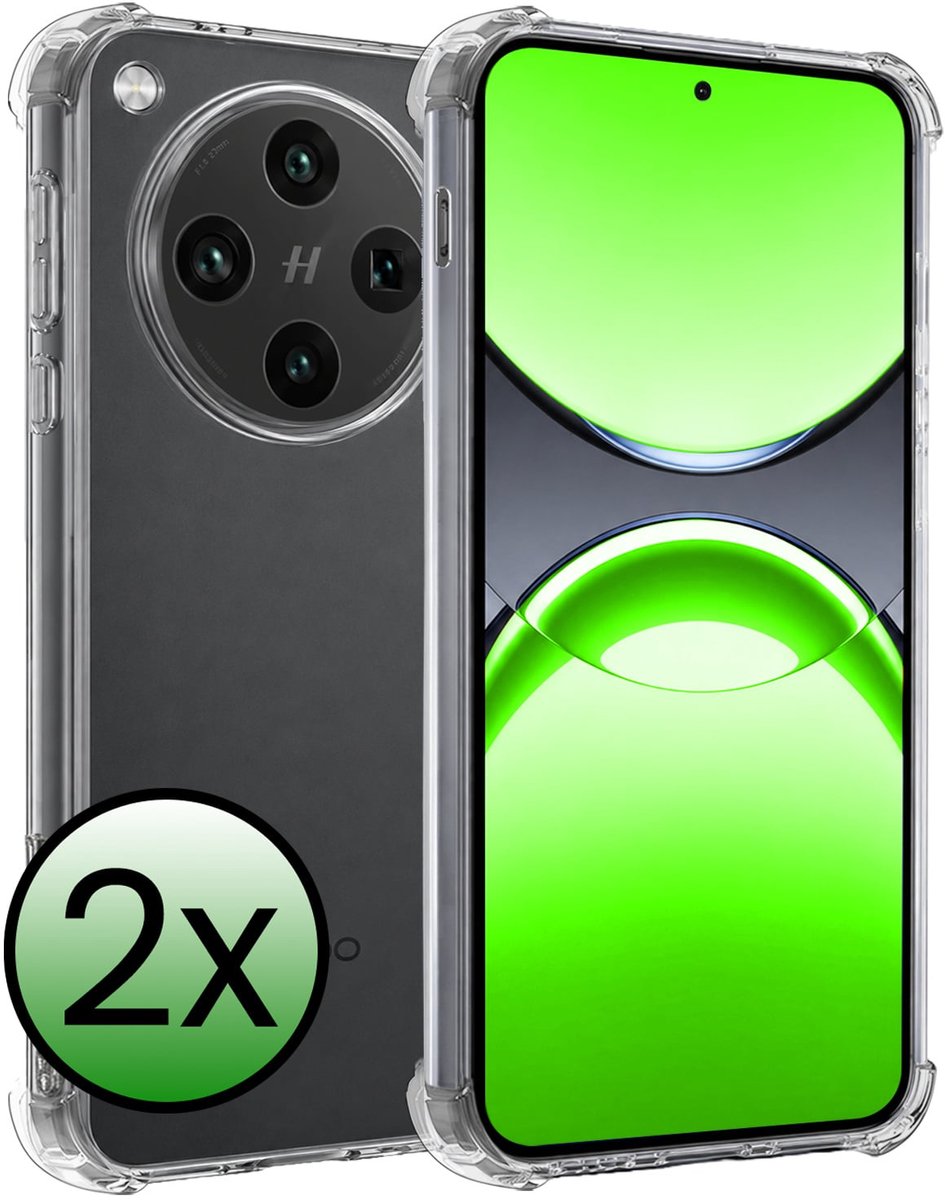 Hoesje 2 Stuks - Geschikt voor OPPO Find X8 Pro - Sterk & Shockproof - Siliconen Case - Back Cover - Telefoon Hoes Shock Proof - Transparant