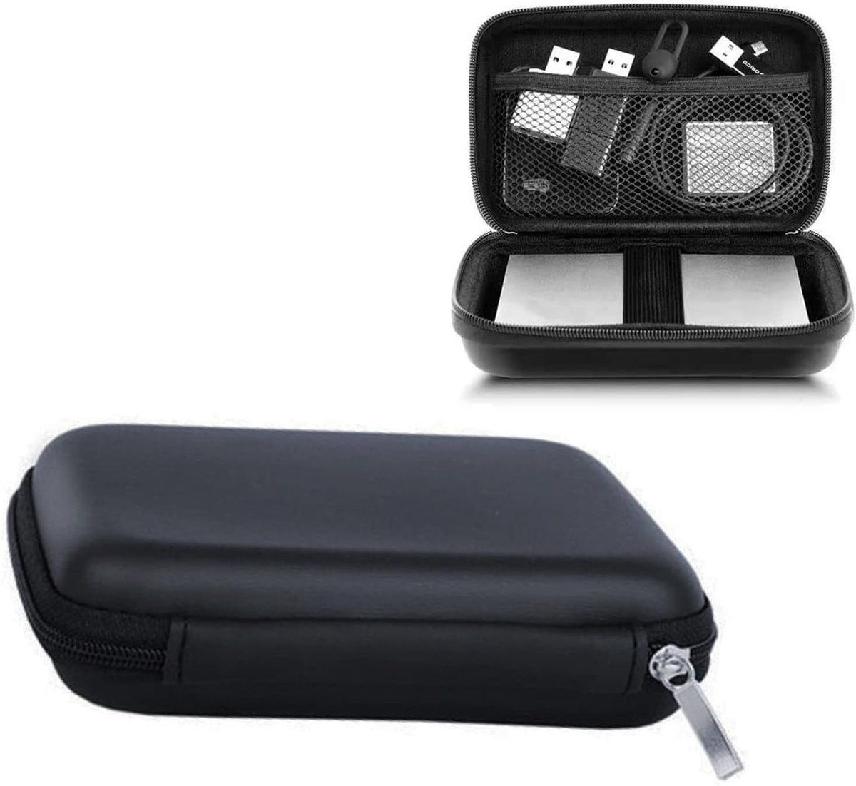 Hard Protective Case for In-Ear Headphones, 14 x 10 x 4 cm, with 1 inner pocket for 2.5 inch MP3 player, headphones - ShopVlot