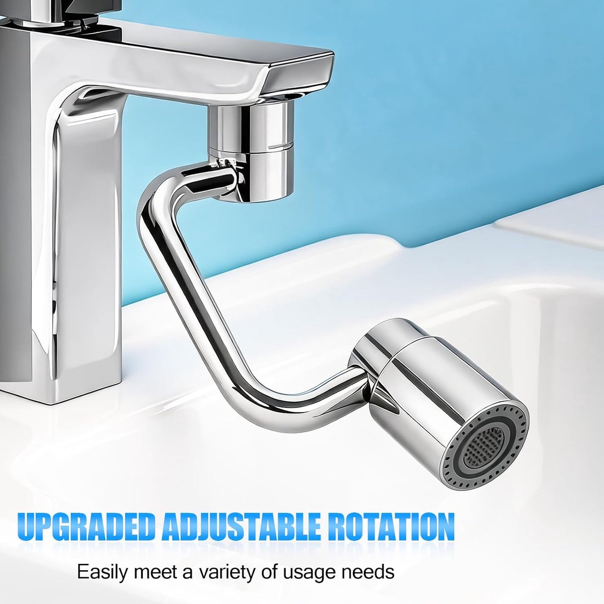 1440 Degree Rotating Multifunctional Extension Tap, Tap Attachment with Dual Adjustable Perlator, Tap Extension with - ShopVlot