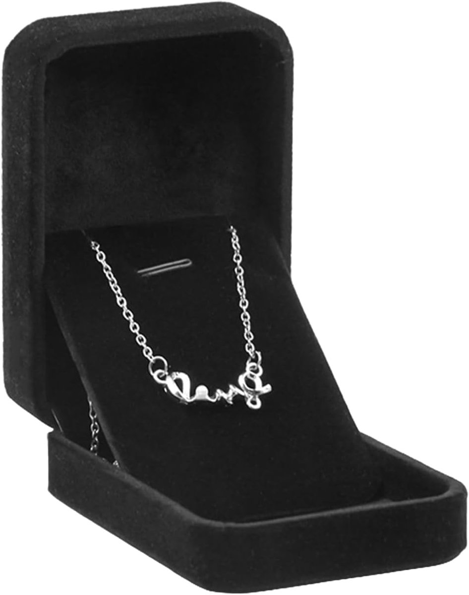 Sieradendoosje van zwart fluweel, elegant sieradendoosje voor halskettingen, armbanden en hangers, voor bruiloft - ShopVlot