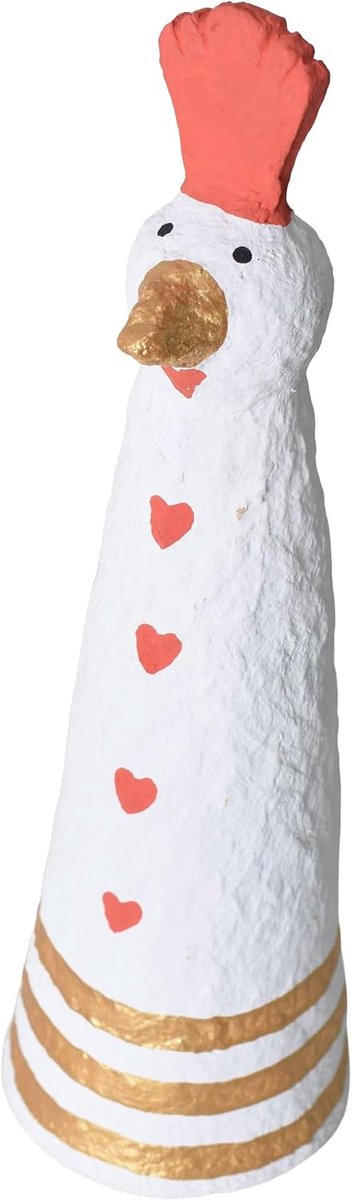 PALAZZO INT Decoratieve figuur kip "Villa Leonie" – duurzame haan sculptuur in pastelkleuren - ShopVlot