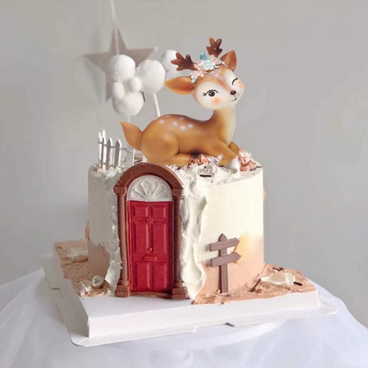 Resin Deer Cake Decoration Children's Birthday Mini Figures Miniatures Ornaments Garden Decoration - ShopVlot