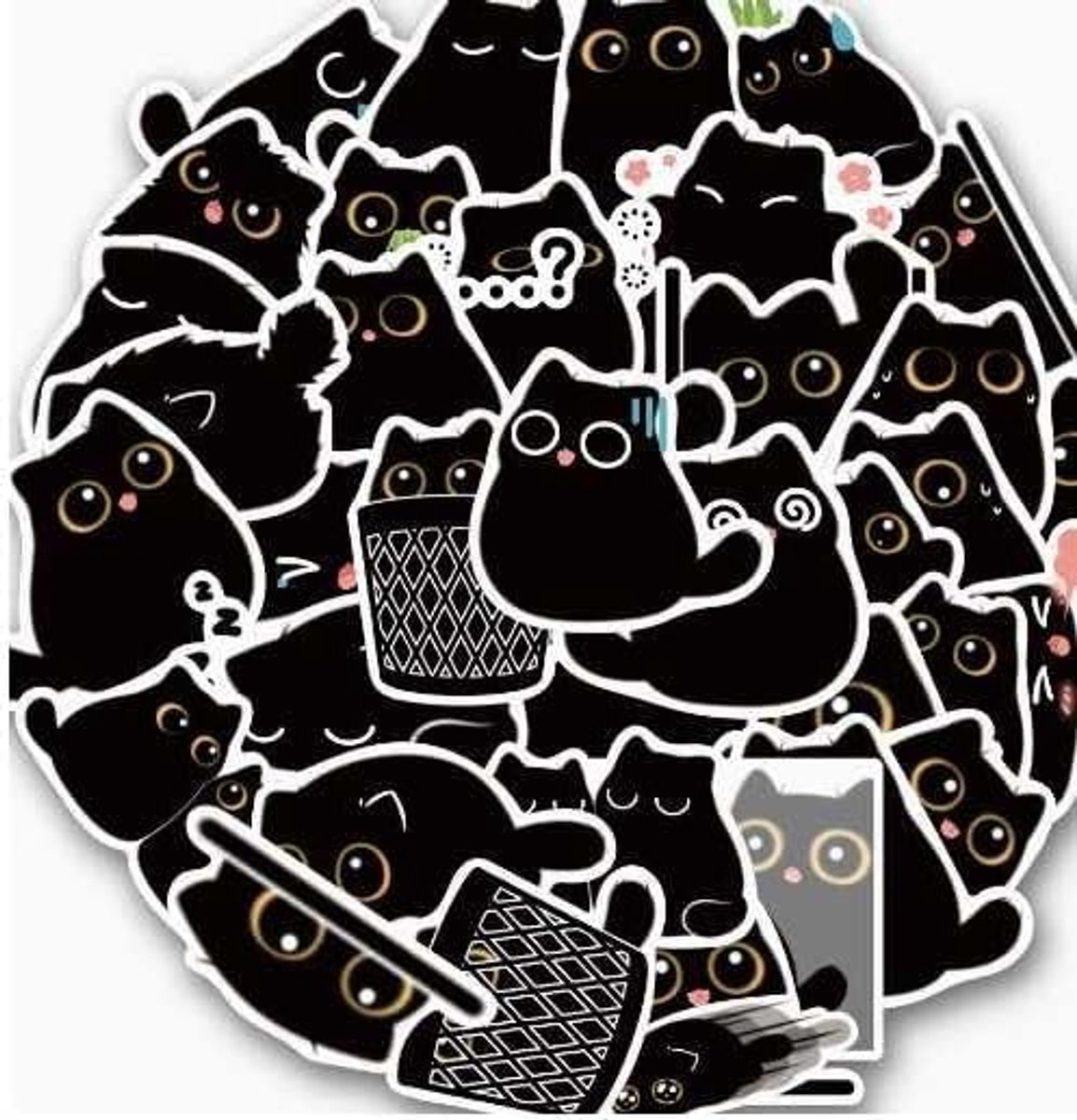 90 Cat Graffiti Stickers, Leuke Dierlijke Stickers, Geschenken Voor Kattenliefhebbers, Geschikt Voor Het Versieren Van - ShopVlot