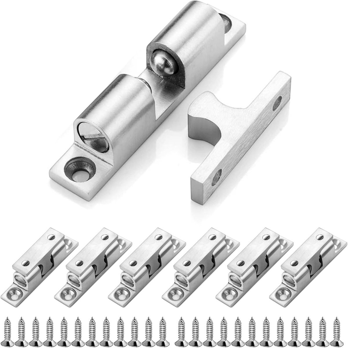 6 Pcs Ball Door Locks,Brass Locks Locks,Adjustable Double Furniture,Double Ball Furniture,Silent Locks Stopper,Latch - ShopVlot