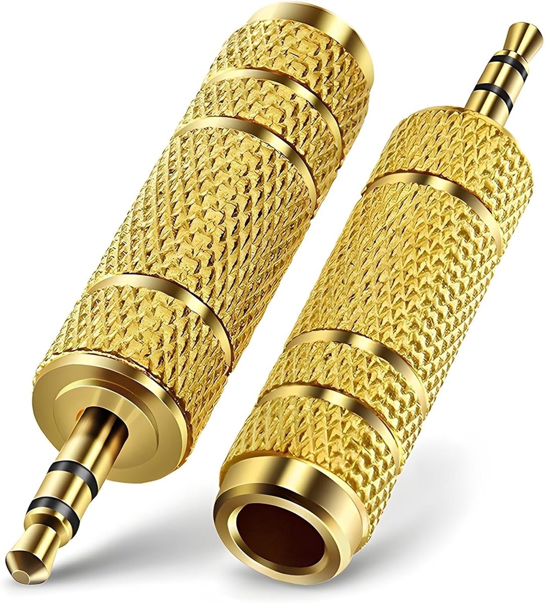 Adapter audio-jackstekker 3,5 mm naar 6,5 mm - 2 stuks - hoge geluidskwaliteit - ideaal voor toetsenborden - ShopVlot