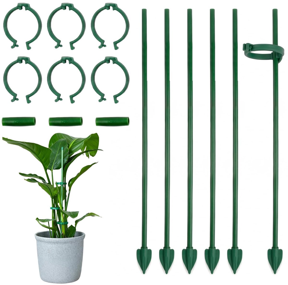 Solidchoice - 6-delige Klimsteun voor Planten met Verstelbare Clips