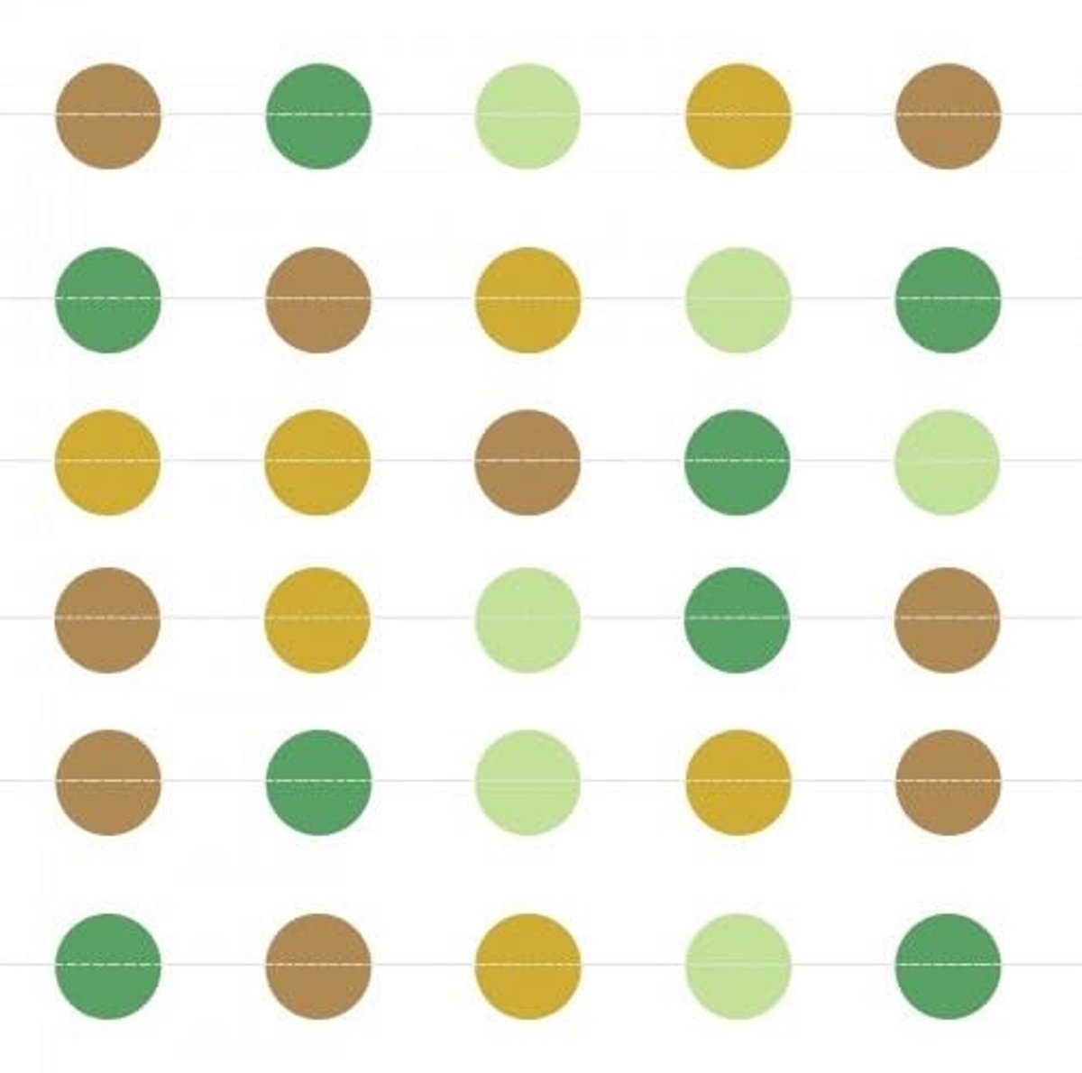 Solidchoice - 12m Papier Garland met Groene Dots voor Feestdecoratie
