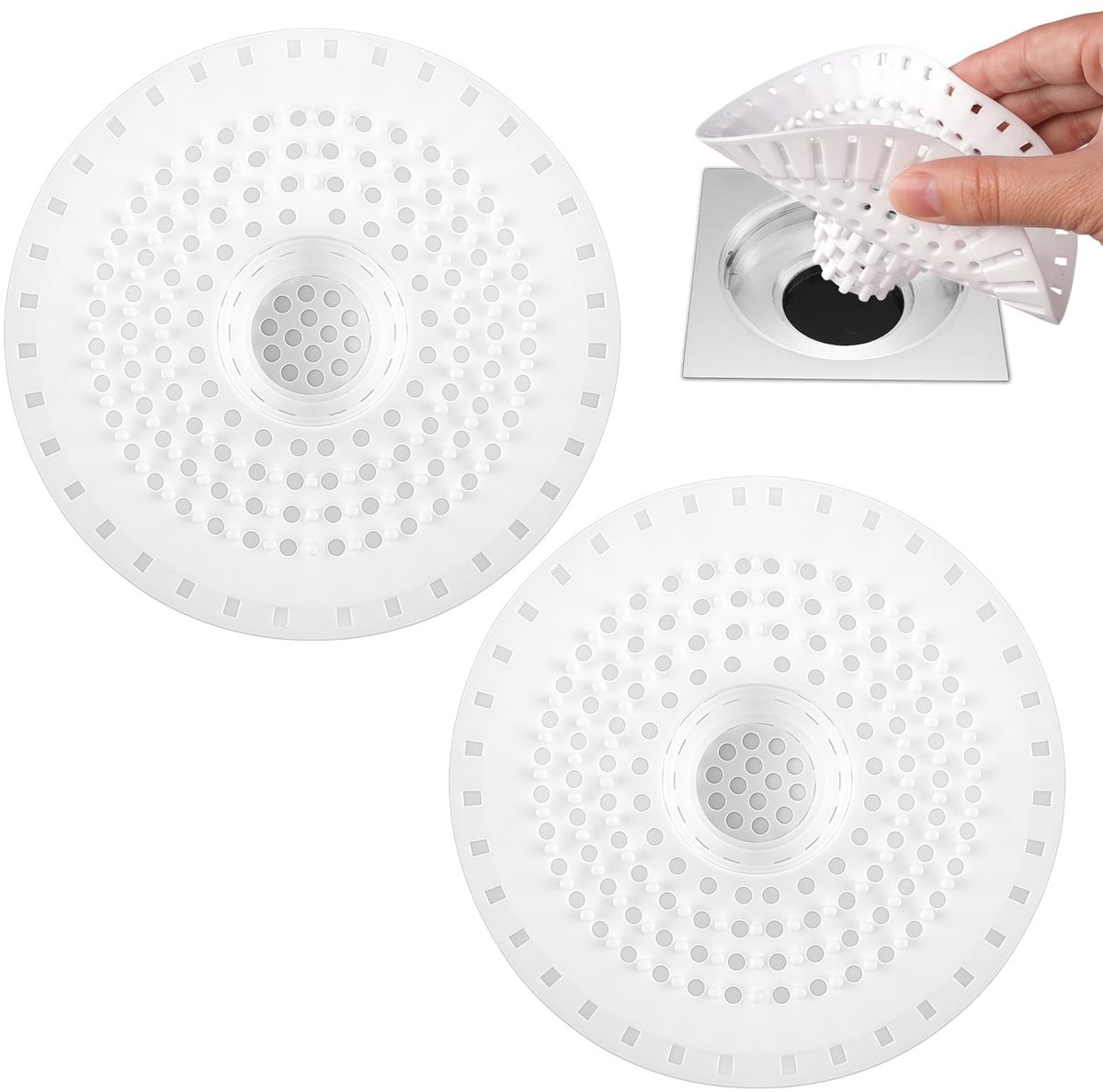 Solidchoice - Set van 2 Siliconen Haarvangers voor Douche en Wastafel