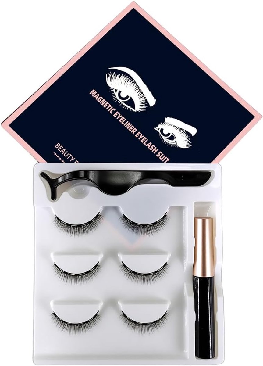 Magnetische Wimpers 3 Paar - Zonder Eyeliner - Natuurlijke Look - Geen Lijm Vereist - ShopVlot