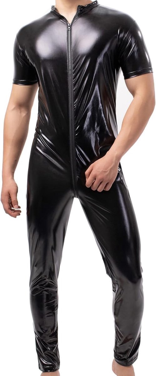Bodysuit voor mannen XL - latex - lange mouwen - sexy uitstraling - ShopVlot