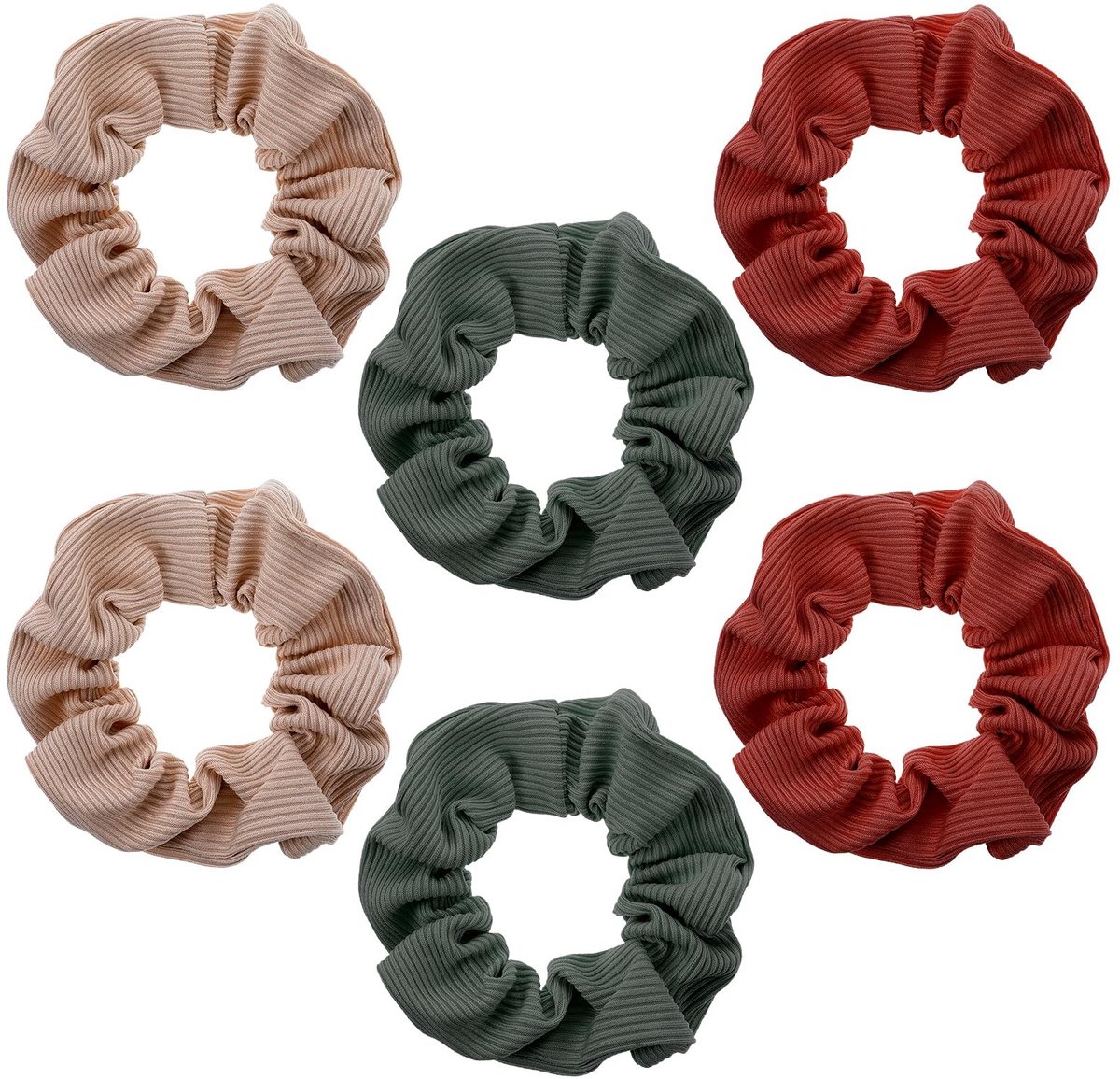 Solidchoice - Set van 6 Zijden Scrunchies voor Haar zonder Schade