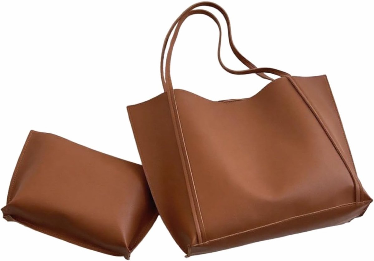 Handtas dames - eenvoudige PU leren handtas - met rits - ideaal voor werk en school - ShopVlot