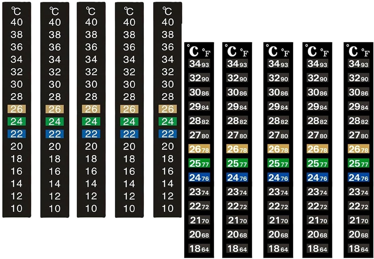 Solidchoice - Set van 10 Digitale Aquarium Thermometers met Zelfklevende Strips