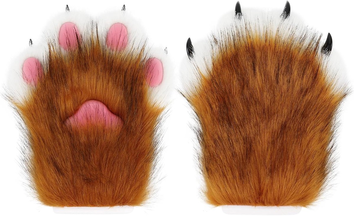 Faux Fur kattenklauw handschoenen - zachte faux fur - dierlijke uitstraling - perfect voor Halloween - ShopVlot