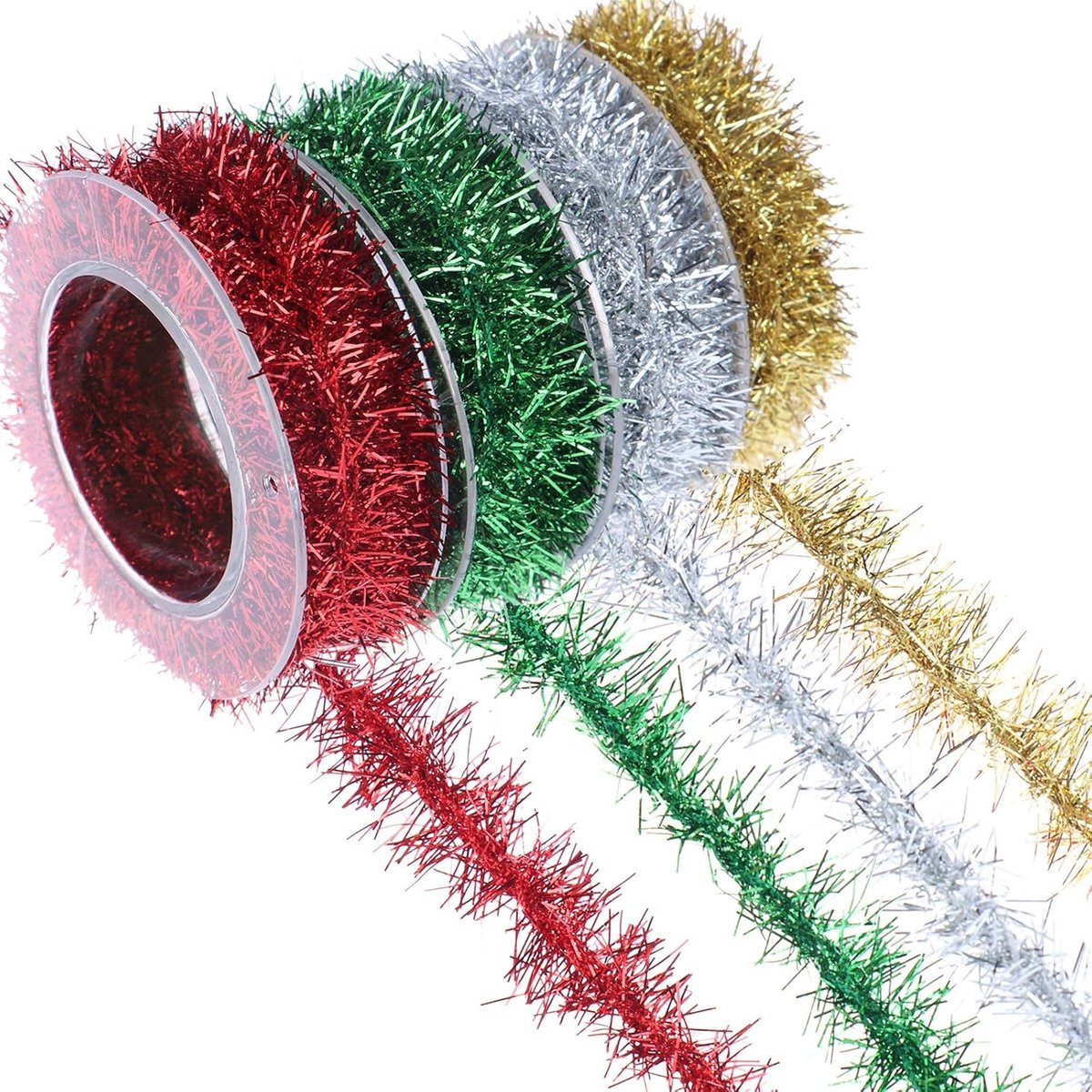 Lametta Garland 1,5 m - Glitterend Metaal - Multifunctionele Decoratie - Perfect voor Kerstversiering - ShopVlot