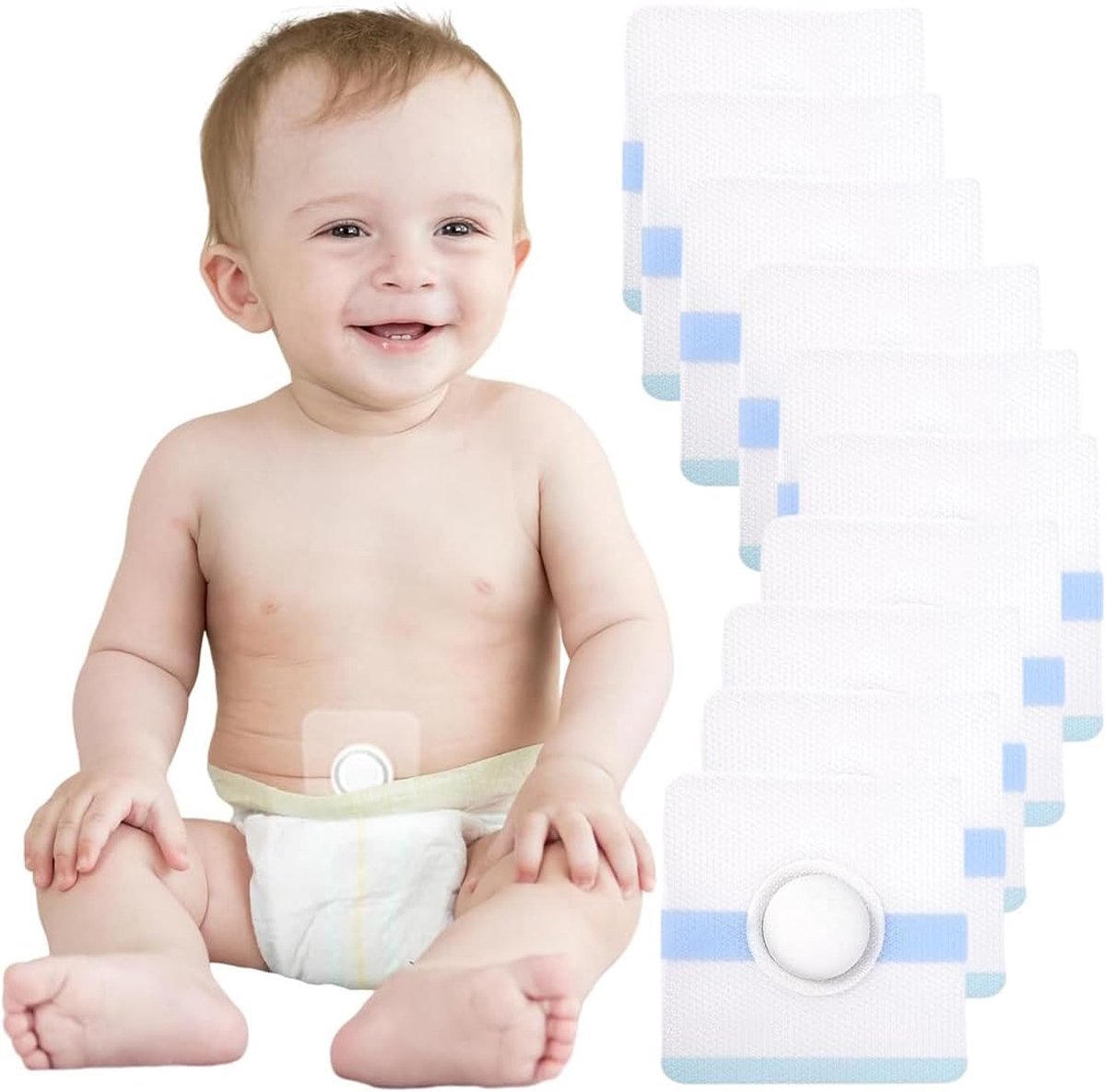 Navel hernia stickers 10 stuks - 8 x 8 cm - zachte ondersteuning - niet-invasieve oplossing - ShopVlot