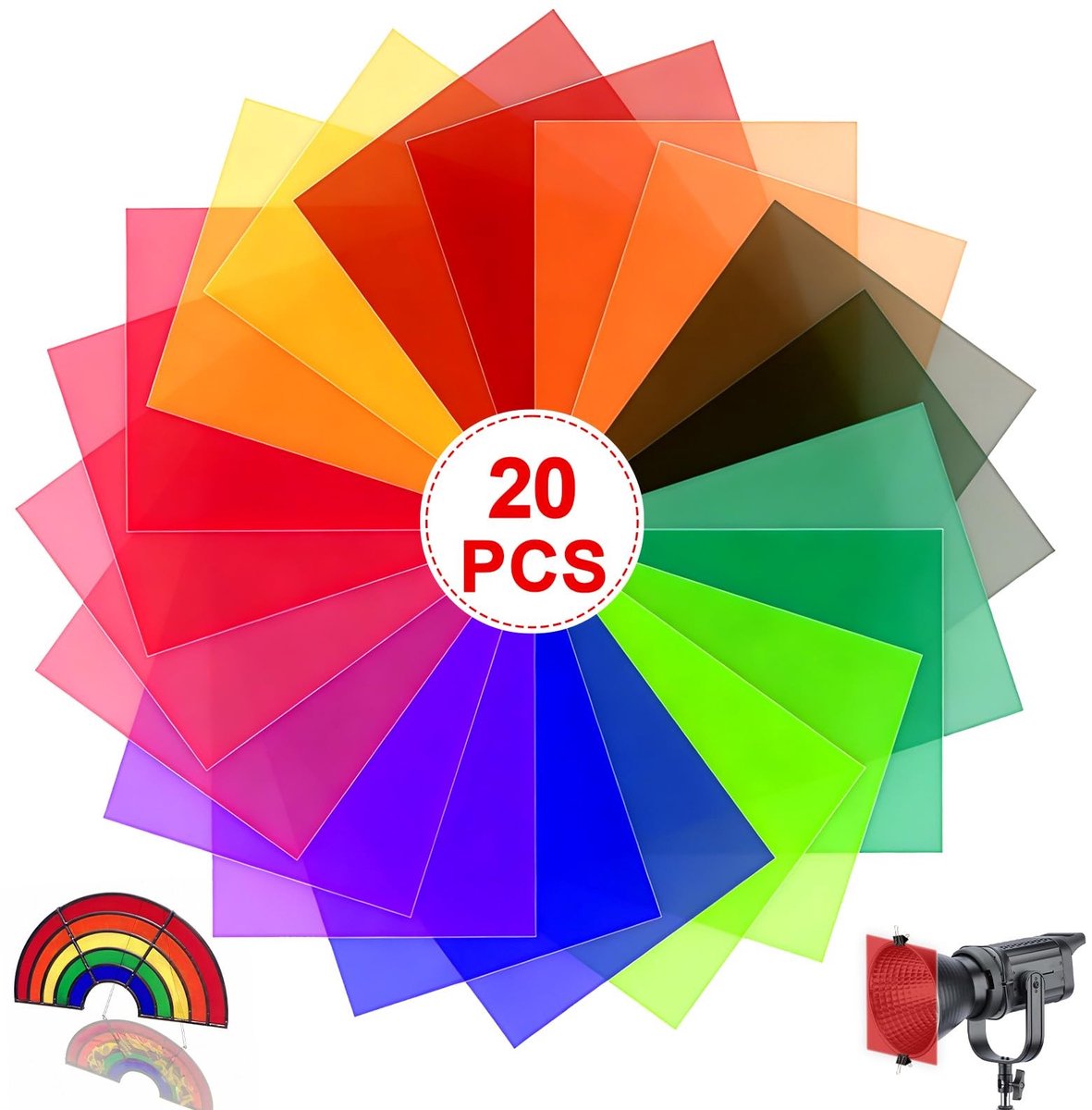 Solidchoice - Set van 20 Kleurfilters voor Fotografie en DIY Projecten